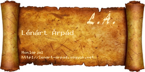 Lénárt Árpád névjegykártya